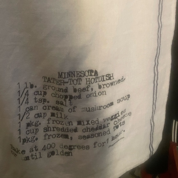 Vintage Minnesota Iconic Tater-Tot Hotdish Recipe Monogrammed Flour Sack Towel - Picture 6 of 9